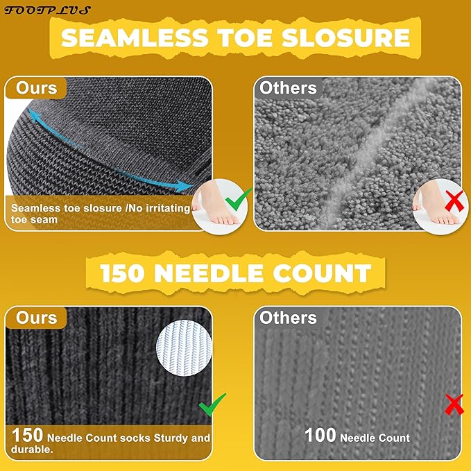 FOOTPLUS Hiking Copper Compression Socks,Unisex Cushioned Sole Arch Support Athletic Crew Running Socks