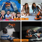 40000mAh Battery Powered Camping Fan - 136H Max Cooling, Rechargeable Battery Operated Oscillating Floor Fan with Charger, Remote & Hook, Portable for Tent Outdoor Patio Garage Hurricane Power Outage