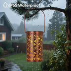 Homemory Bee Solar Lanterns Lights Outdoor Waterproof, Hollowed-Out Metal Decor Lantern, Gifts for Women, LED Solar Lights Metal Decoration Outside for Yard, Patio, Backyard, Porch, Lawn