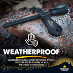 The Friendly Swede Ferro Rod Fire Starter Tool 2-Pack — Flint and Steel Fire Starter Survival Tool with Long Ferro Rod; Weatherproof Firestarter for Camping, Hiking & BBQs; Ergonomic Handle; Easy Grip