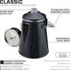 COLETTI Classic Percolator Coffee Pot — Camping Coffee Percolator, Campfire Coffee Pot – Camping Percolator for Groups — Brew for the Whole Campsite (Black, 18 Cup)