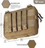 WYNEX Tactical Admin Pouch With Tri-Fold Open Design, MOLLE Tool Pouch, First Aid Pouch, EDC Utility Pouches, Tools Bag Attachment Organizer - Includes U.S.A Flag Patch
