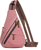KL928 Canvas Sling Bag - Small Crossbody Backpack Shoulder Casual Daypack Rucksack for Men Women(Large Version)