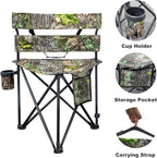 Extra Large Tripod Camping Chair with Backrest Portable Fishing Chair with Cup Holder Lightweight Folding Chair for Hunting, Hiking, Outdoor