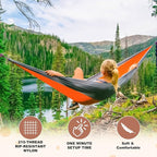 SZHLUX Camping Hammock Double & Single Portable Hammocks with 2 Tree Straps, Great for Hiking,Backpacking,Hunting,Outdoor,Beach,Camping