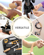 FriCARE Self Adhesive Bandage Wrap, Medical Tape in First Aid Kit, Cohesive Bandages for Wounds Sport Vet, FSA/HSA Eligible, 2 Inches X 5 Yards 6 Rolls, Tan