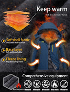 TACVASEN Men's Winter Ski Jacket Waterproof Snow Coats Snowboard Fleece Lining Jacket Warm Parka with Hooded