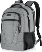 BIKROD Travel Laptop Backpack, Backpacks for School College Teens, Business Anti Theft Slim Sturdy Backpack for Woman and Men, Adult Computer Work Backpack for 17 IN Laptop, Grey