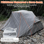 Waterproof Hiking Tent for Backpacking – 2/3/4 Person Easy Up Camping Tent, PU5000mm All Season Windproof Tent for Winter, Cold Weather, Outdoor Hiking & Freestanding Shelter for Mountain Camping