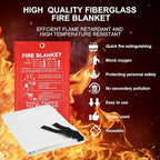 Home Emergency Fire Blankets 59“ x 59” Fiberglass Fire Blankets Essential Emergency Fire Blankets for Home and Kitchen 2 Packs