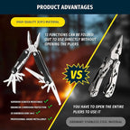 16-in-1 Multitool Pliers, Portable Camping Multi Tool with Safety Lock, Outdoor Survival Gear for Hiking, Hunting, Backpacking