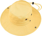 Wide Brim Hiking Fishing Safari Boonie Bucket Hats 100% Cotton UV Sun Protection for Men Women Outdoor Activities