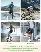 Airacker Ankle Athletic Running Socks Cushioned Breathable Low Cut Sports Tab Socks for Men and Women (6 Pairs)