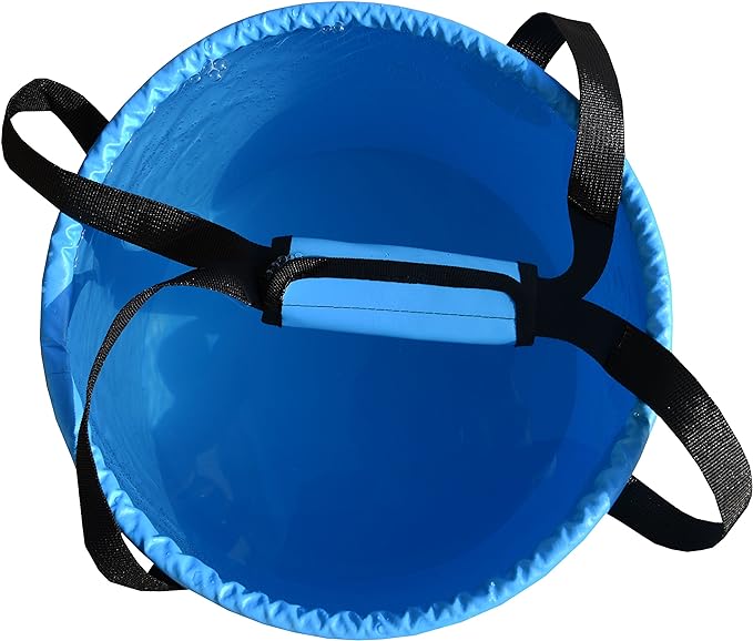 Premium Collapsible Bucket by Freegrace - Compact Portable Folding Water Container - Lightweight & Durable - Includes Handy Tool Mesh Pocket