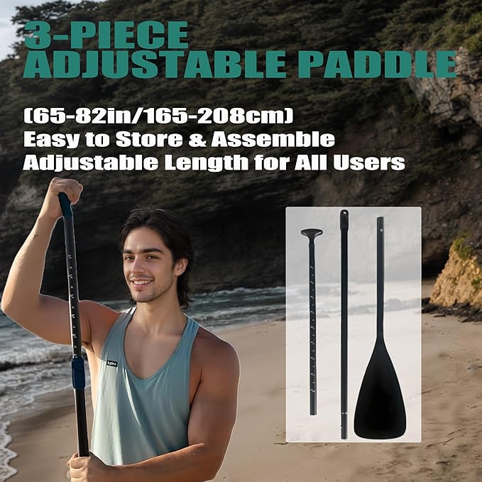 Inflatable Stand Up Paddle Board Set, Wide SUP Board Design, 400 lbs Weight Limit, with Paddle, Pump, Backpack, Fins for Adults and Youth