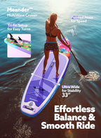 SLOOSH Inflatable Stand Up Paddle Board, 10'6" Inflatable Paddle Boards with Premium Accessories, Non-Slip EVA Deck, Ultra-Light Carry Bag Pump, Meander SUP for Youth & Adults