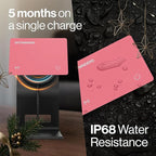 SPOTMINDERS Apple MFi Certified Wallet Tracker for Valentines Day Gifts for Women (iOS Only) Works with Apple Find My IP68 Rechargeable Tracking Card 0.07in Slim iPhone Item Finder for Luggage, Purse