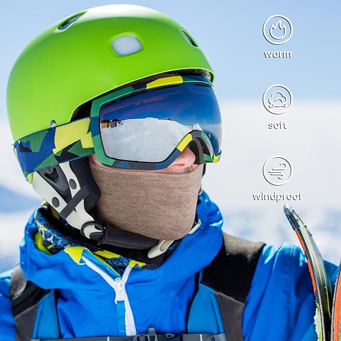 Winter Neck Gaiter Warmer, Soft Fleece Face Mask Scarf for Cold Weather Skiing Cycling Outdoor Sports