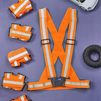 Hercicy 20 Pcs Reflective Vest High Visibility Safety Vests, Adjustable Bright Neon Lightweight Strap Gear (Orange)