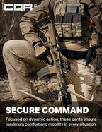 CQR Men's Flex Ripstop Tactical Pants, Water Resistant Stretch Cargo Pants, Lightweight EDC Hiking Work Pants