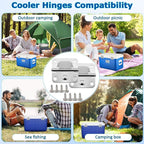 Cooler Stainless Steel Hinges for Coleman Camping Coolers 5235 6262 6270, Cooler Stainless Steel Hinges with Screws Set