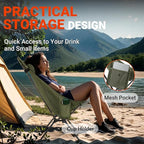 Overmont Oversized Camping Chair for Adults - 400lbs Support Heavy-Duty Padded Seat Outdoor Portable Folding Chair with Cooling Bag Cup Holder Carry Bag Comfortable for Sport Garden Beach Fishing Lawn