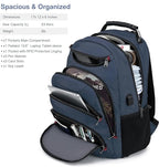 Boavan Laptop Backpack for men, 15.6 inch Laptop Bag with USB Port, Waterproof Travel Work Backpack Purse, Anti-Theft Teacher Nurse Doctor Casual Bookbags Office Business backpack，Classic Navy