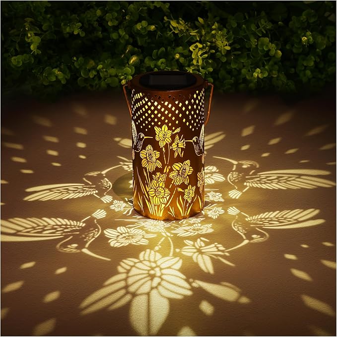 2Pack Hummingbird Solar Light, Birthday Gift for Women, Men, Mother's Day, Thanksgiving, Christmas, New Year Gift. Outdoor Waterproof Lights Hanging Patio Garden Decoration, Outdoor Backyard