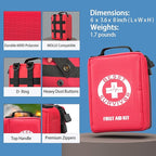 Premium First Aid Kit with Labelled Compartments, Emergency Survival Kit for Car, Home, Hiking and Travel – Compact Medical Kit for Roadside Emergencies, Outdoor Adventures, and Everyday Safety