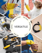 FriCARE Self Adhesive Bandage Wrap, Medical Tape in First Aid Kit, Cohesive Bandages for Wounds Sport Vet, 2 Inches X 5 Yards 6 Rolls, Yellow