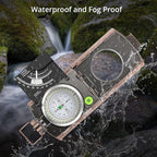 Compass Hiking Survival, IP65 Waterproof Metal Compass with Sighting Clinometer and Carry Bag, Multifunctional, Professional, for Camping Hunting Hiking Navigation