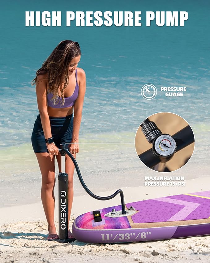 Inflatable Stand Up Paddle Board with SUP Accessories, Anti-Slip EVA Deck, 11'*33" Inflatable Paddle Boards for Adults & Youth of All Skill Levels