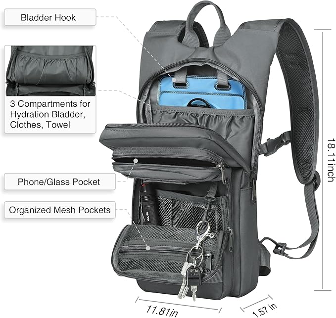 NOOLA Hydration Backpack with 3L TPU Water Bladder, Tactical Molle Water Backpack for Men Women, Hydration Pack for Hiking, Biking, Running and Climbing