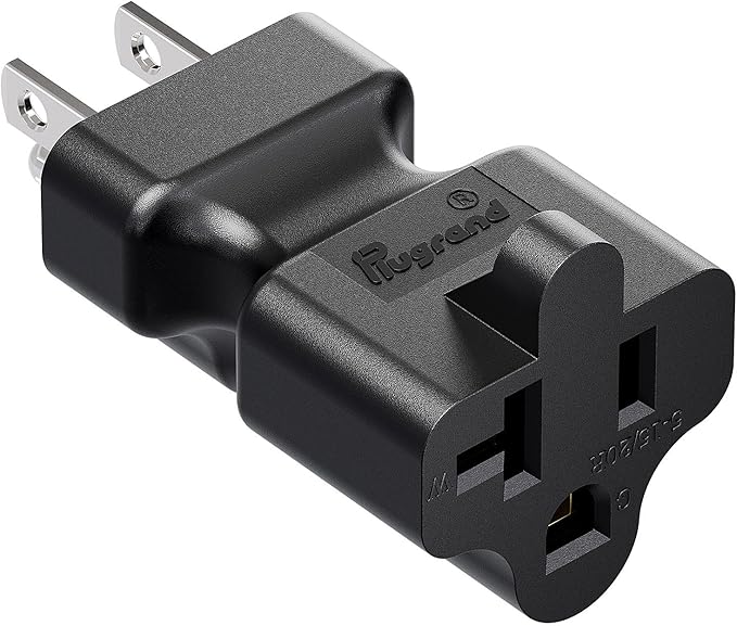 15 Amp to 20 Amp Nema 5-15P to 5-15R/5-20R Power Adapter (3 Pack)