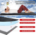 HOMBYS 3 INCH Thick Waterproof Memory Foam Camping Mattress for Outdoor Sleeping, Portable Roll Up Mattress Pad Mat for Travel Truck Bed Tent
