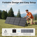 220W Portable Solar Panel, Foldable 220 Watt 40V Solar Charger, IP67 Waterproof for Outdoor Camping, Portable Power Station, RV
