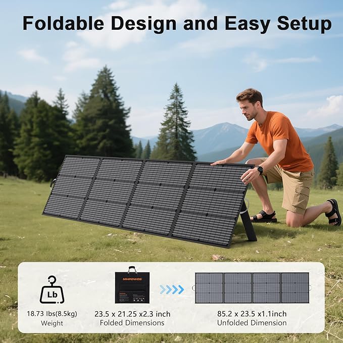 220W Portable Solar Panel, Foldable 220 Watt 40V Solar Charger, IP67 Waterproof for Outdoor Camping, Portable Power Station, RV