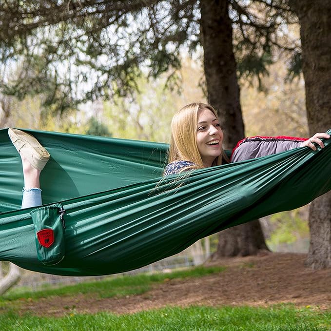 Grand Trunk Ultralight Camping Hammock - Lightweight and Portable Travel Hammock for Camping, Hiking, Backpacking, Beach, and Other Travel, Green