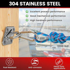 sprookber 304 Stainless Steel Pad Eye Snap Hooks, M8 Heavy Duty Ceiling Hook, 1200 lb Capacity Hammock Swing Hanging kit, Plant Hangers, Marine Hardware Staple Hook Loop with Screws, Set of 8