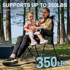 EVER ADVANCED Reclining Camping Chairs for Adult Lightweight, Folding Recliner Chair with Adjustable Back, 4-Level Lounge Chairs, Portable Lawn Chairs for Patio Balcony, Supports 350lbs Black