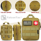 200 Pieces First Aid Kit IFAK Survival Kit Molle System Compatible Pouch, Emergency Kit Gift for Men, Dad, Husband, for Outdoor, Camping, Hunting, Hiking, Home, Earthquake, Disasters Tan