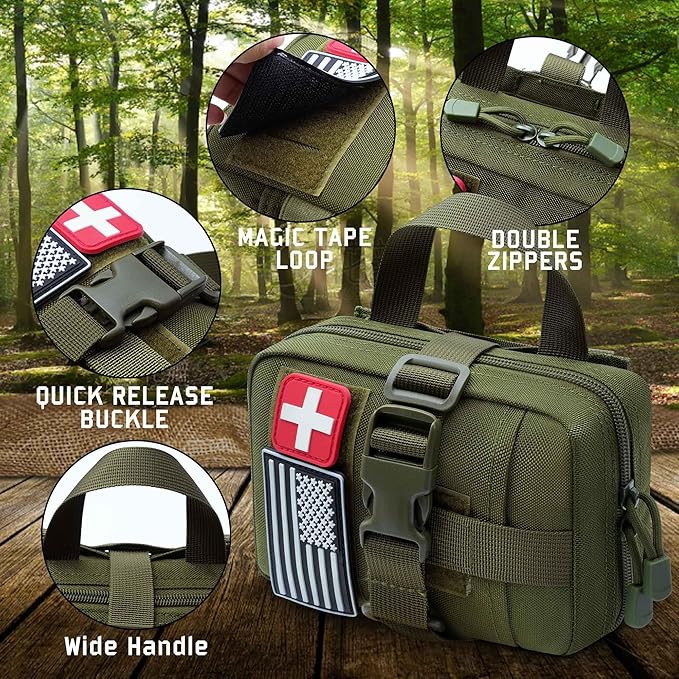 Upgrade Molle Rip Away Ifak Pouch, Tactical Small Belt First Aid Pouch Medical Utility EMT Pouch Only