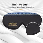 ringchan True Blackout Eye Masks for Sleep, Office Nap or Long Flight Trip, Zero Pressure on Eyeballs and Eyelids, Conveniently Adjustable Strap, Soft and Comfortable Night Blindfold - Jet Black