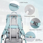 PIJUSHI Carry on Travel Backpack for Women Convertible Duffel Bag Backpack Large Luggage Rucksack Fit 16 Inch Laptop(PE039 Blue)