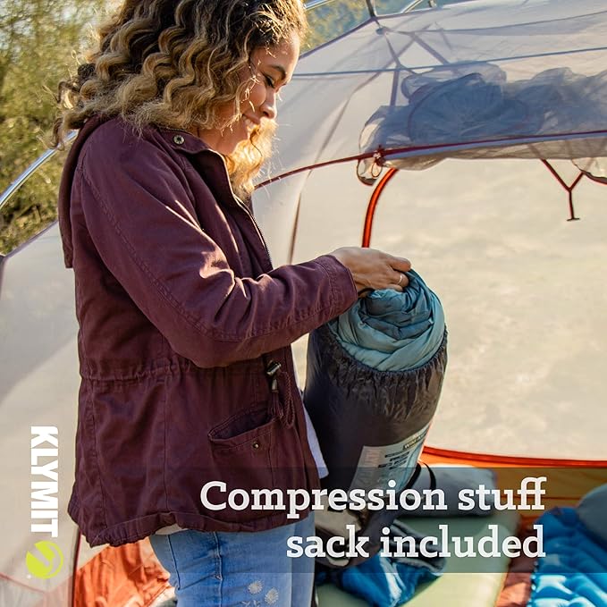 Klymit Sleeping-Bags KLYMIT Wild Aspen Lightweight Mummy Sleeping Bag, Best Gear for Cold Weather Camping, Hiking, Backpacking, Pair with Static V Sleeping Pad (Size Regular to XL)