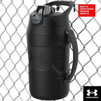 Under Armour Insulated Water Bottle with Handle & Fence Hook, Half Gallon Sports Water Jug, Leak-Resistant & BPA-Free for Baseball, Football & Gym - White/Black, 64oz