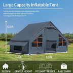 SHANQUAN Inflatable Tent with Pump,4-6 Person Instant Glamping Camping Tents House, Easy Setup Blow Up Family Tents for 4 Seasons Waterproof Inflatable Tent for Camping with Mesh Windows.