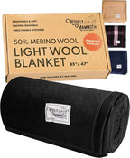 Woolly Mammoth Woolen Company Nester Wool Blanket - Twin, 85 x 47 in, Grey - Rugged Warmth for Camping - Versatile Comfort Wool Throw - Machine Washable for Picnic Blanket