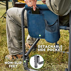TIMBER RIDGE Aluminum Oversized Camping Chair, Lightweight Portable Directors Chair with Side Table Detachable Side Pocket for Outdoor Camping, Lawn, Picnic, Support 400lbs Blue 2 Pack