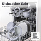 SENSARTE 17 Piece Ceramic Pots and Pans Set, Nonstick Detachable Handle Cookware, Induction Kitchen Cookware Set with Removable Handle, Dishwasher ＆ Oven Safe (Gray)